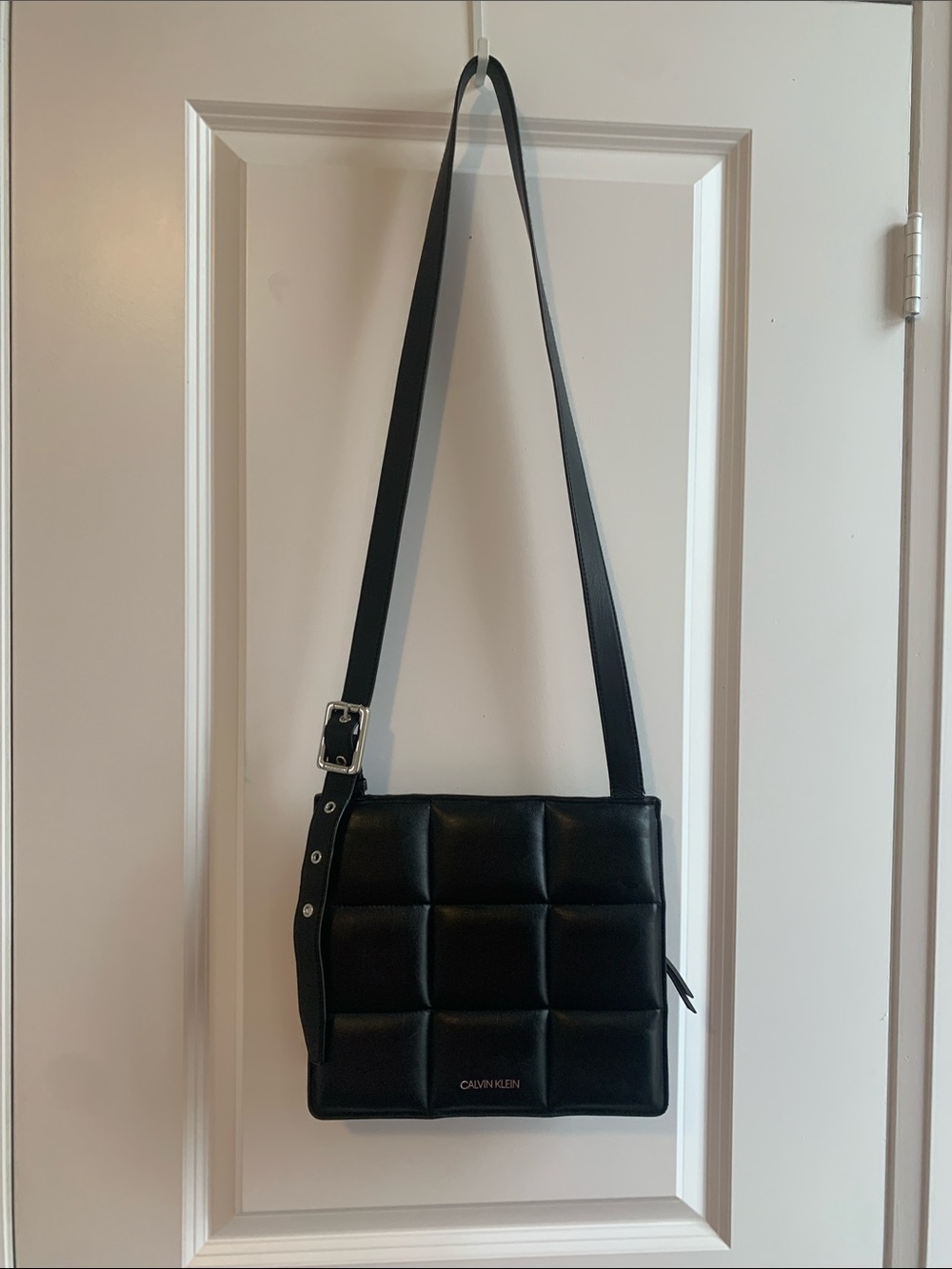 Calvin Klein Black Quilted Padded Crossbody Bag